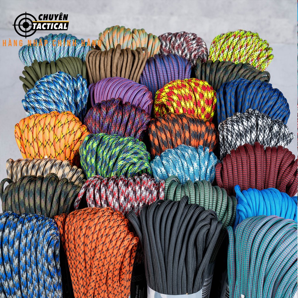 Dây dù sinh tồn paracord 7 Lõi 4mm - 100' (30 mét) - made in USA