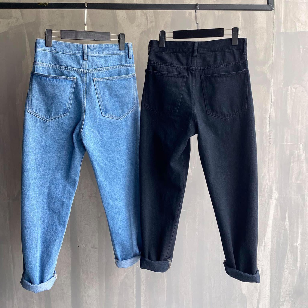 Baggy Jeans Xanh và Đen Nam Nữ Cao Cấp Hàn Quốc | BigBuy360 - bigbuy360.vn