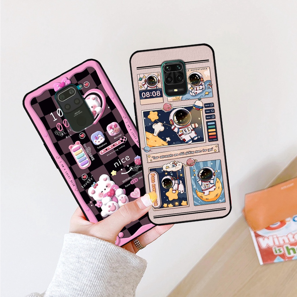 Ốp lưng Xiaomi Redmi Note 9 / Note 9s / Note 9 Pro hình gấu, vũ trụ ngân hà chibi. ốp chống sốc bền đẹp