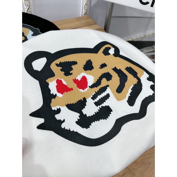 Áo phông mặt hổ áo thun dáng rộng thụng đen trắng