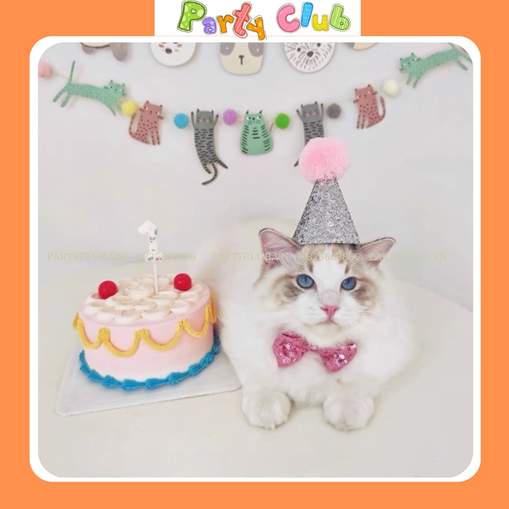 Dây treo hình chó mèo trang trí sinh nhật