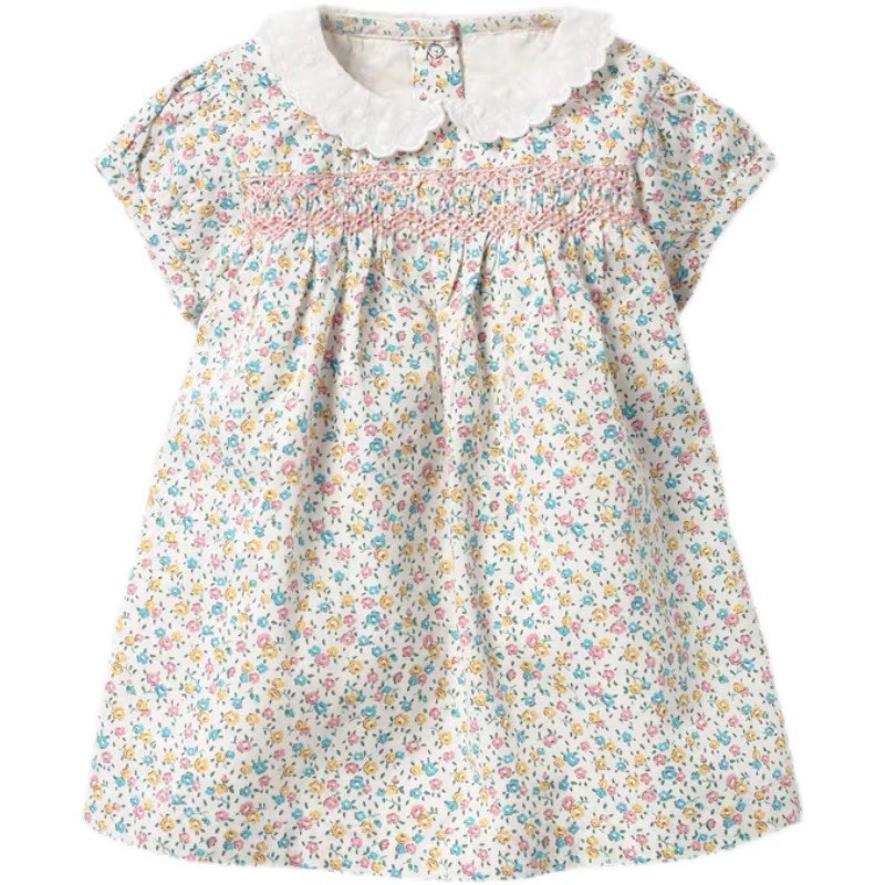 Váy hoa nhí bé gái cao cấp Little Maven cổ sen đủ size 2-7T