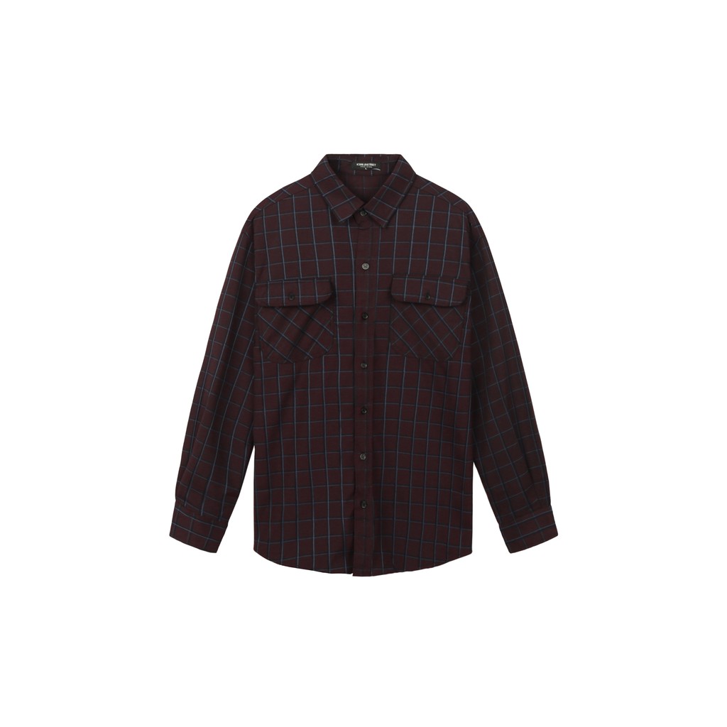 Áo Sơ Mi Flannel Màu Tím Sọc Xanh