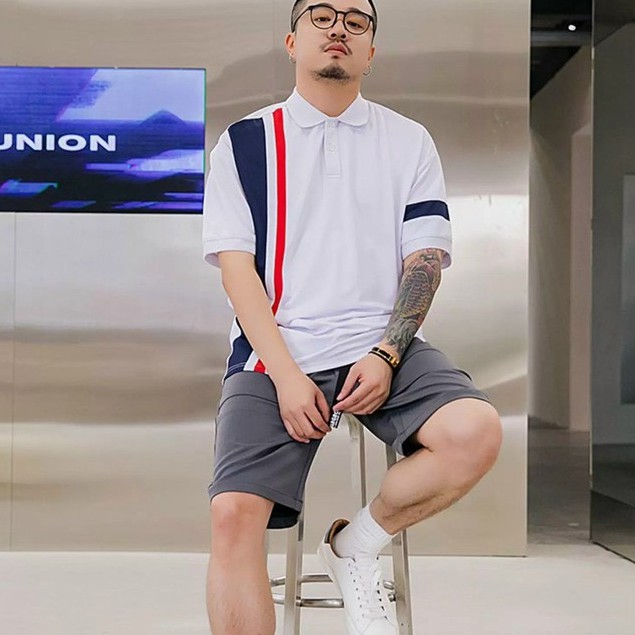 Áo Polo Nam, Áo Phông Nam Có Cổ Phối Kẻ Sọc Thời Thượng Chất Liệu Vải Cá Sấu Cao Cấp - AC114 - Shopmens | BigBuy360 - bigbuy360.vn