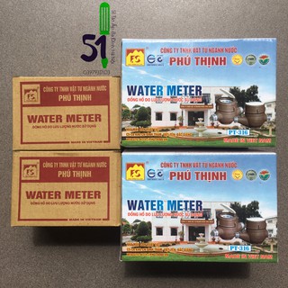 Đồng hồ nước Phú Thịnh bằng đồng - nhựa có giấy kiểm tra chất lượng đi kèm
