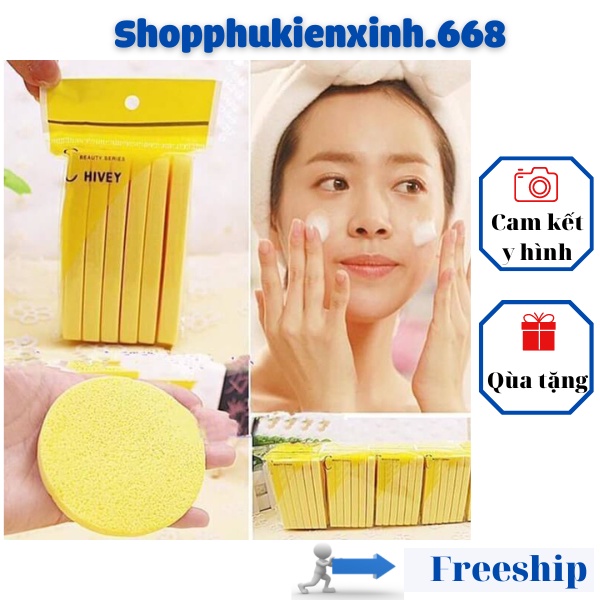 [RẺ VÔ ĐỊCH] Bọt Biển - Bông Nở Rữa Mặt Chivey 12 Miếng