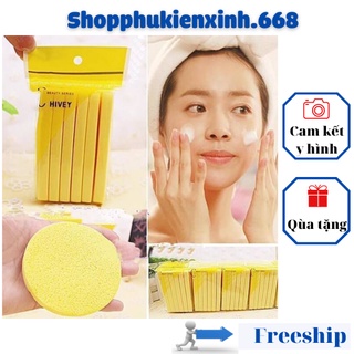 Bọt biển - bông nở rữa mặt chivey 12 miếng