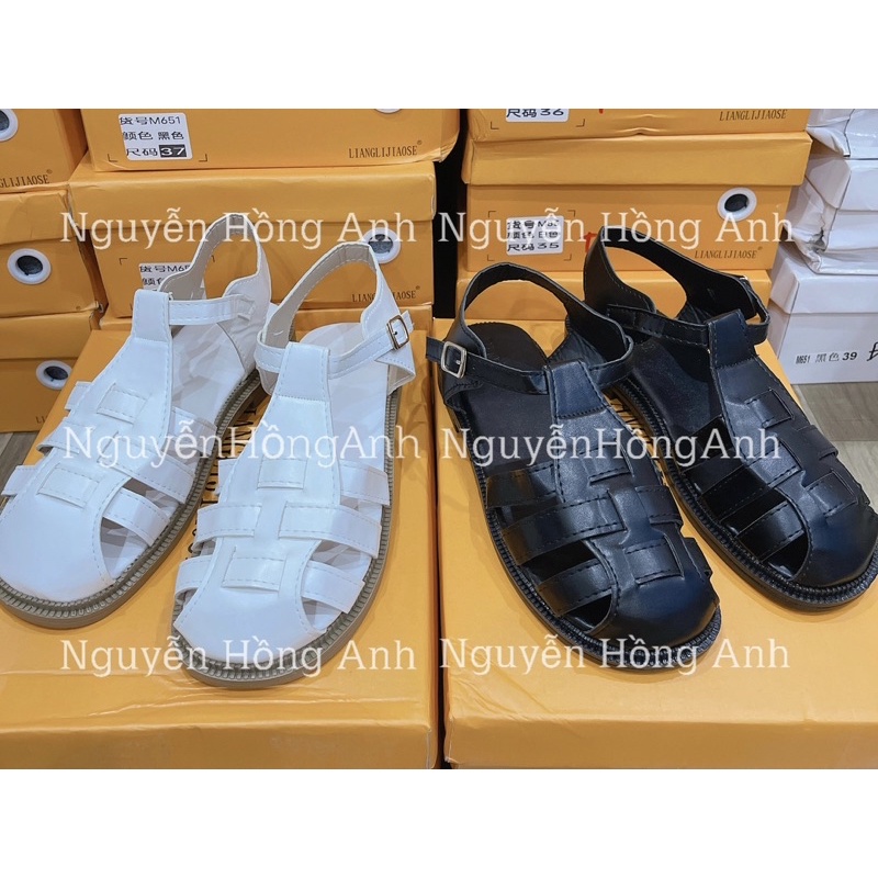 giày sandal (xăng đan quai hậu) quai đan rọ da mềm cho nữ