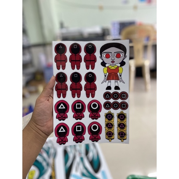 LOGO STICKER giấy trò trơi con mực