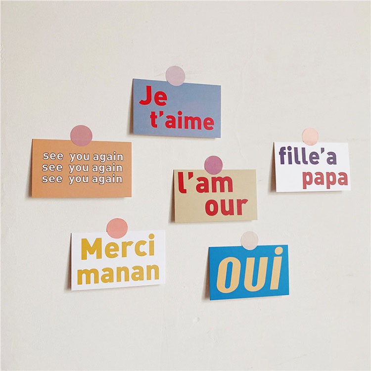 Ảnh trang trí bàn học THỎ STATIONERY phụ kiện trang trí set postcard decor dán tường cute dễ thượng giá rẻ hàn quốc