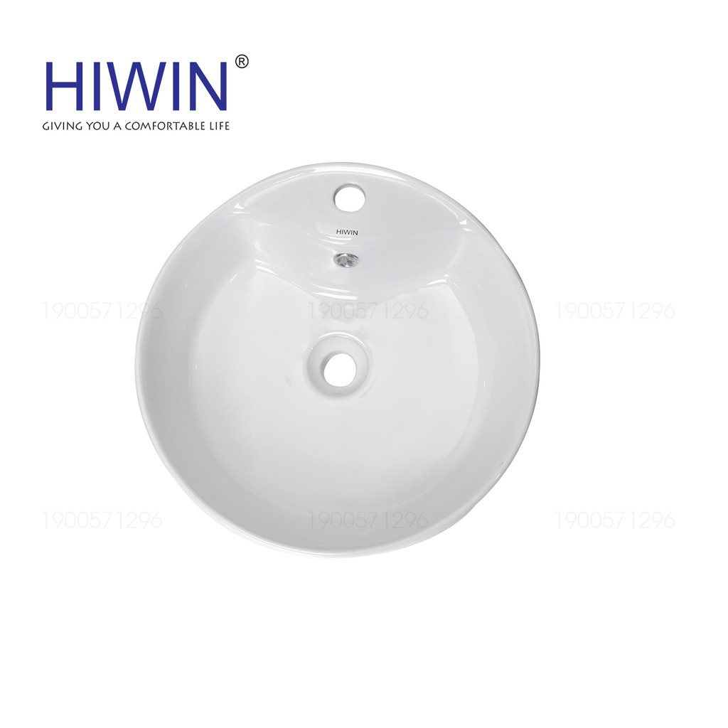 Chậu lavabo trắng sứ dương bàn dáng trụ tròn cao cấp Hiwin LP-8011