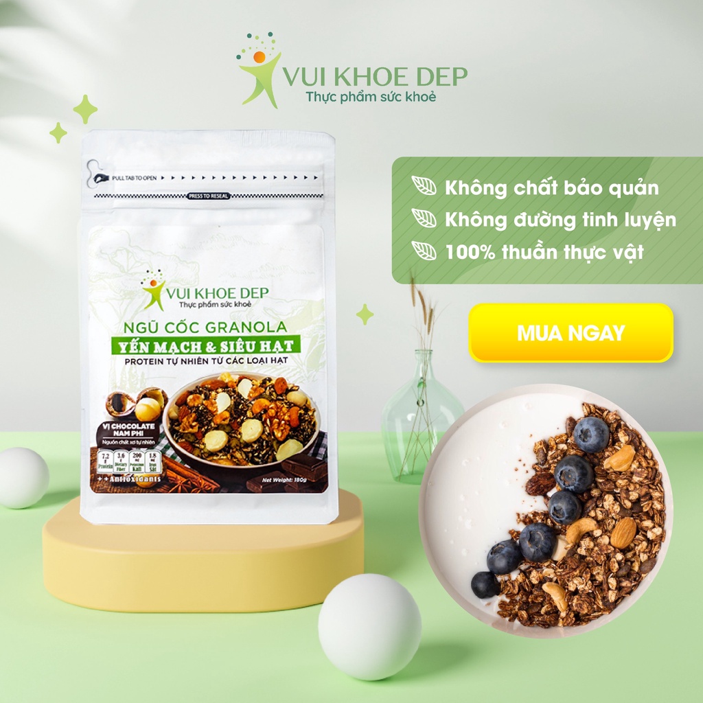 Ngũ Cốc Granola Yến Mạch &amp; Siêu Hạt Ăn Kiêng Vui Khoẻ Đẹp