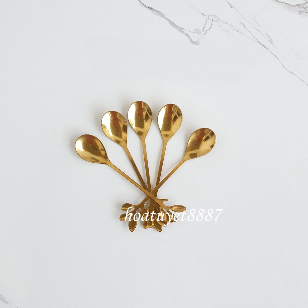 Thìa muỗng cà phê inox mạ vàng