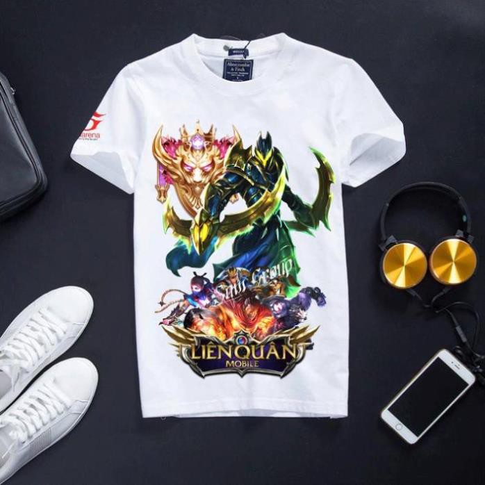 Áo Liên Quân Cổ Tròn Cotton Màu Trắng in hình Nar Cao Thủ