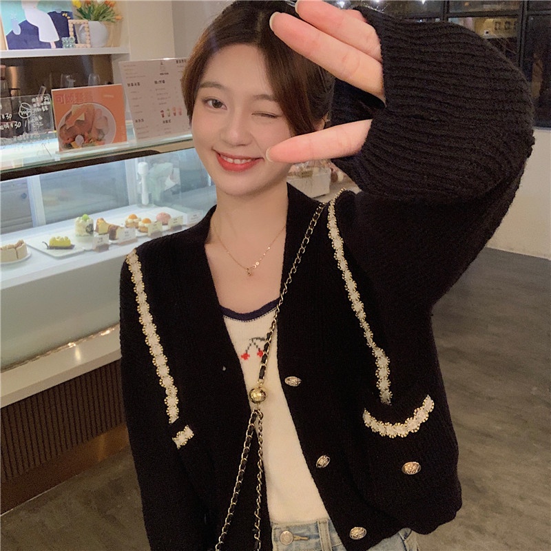 Áo khoác len tay dài đơn giản thời trang xuân thu dành cho nữ