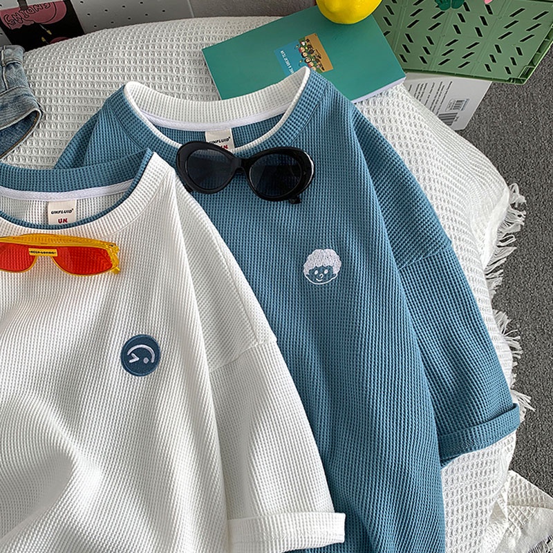 Áo Thun Nam Ngắn Tay Giả Hai Lớp Phong Cách Hàn Quốc Thời Trang Dành Cho Nữ Fahion Áo Phông Unisex Form Rộng Simple Áo Thun áo thun kiểu nữ áo thun thể thao nam