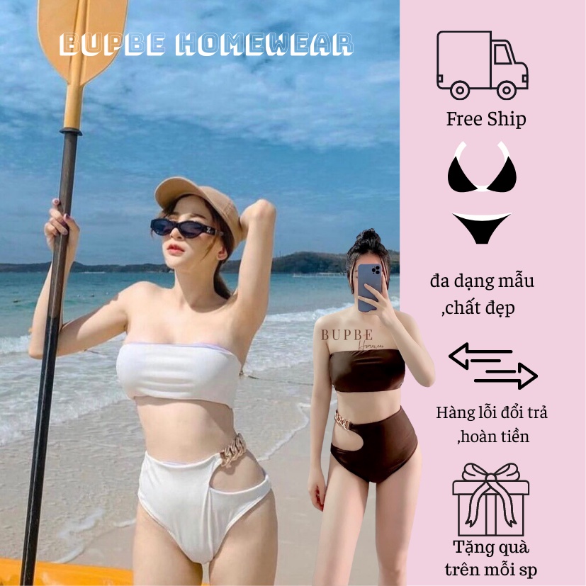 Đồ bơi nữ, BUPBE HOMEWEAR , bikini hai mảnh basic quần có xích,áo tắm sexy, áo choàng đi biển, swimsuit,swimwear