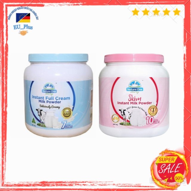 Sữa bột, nguyên kem và tách kem, Nature one dairy, 1kg Úc