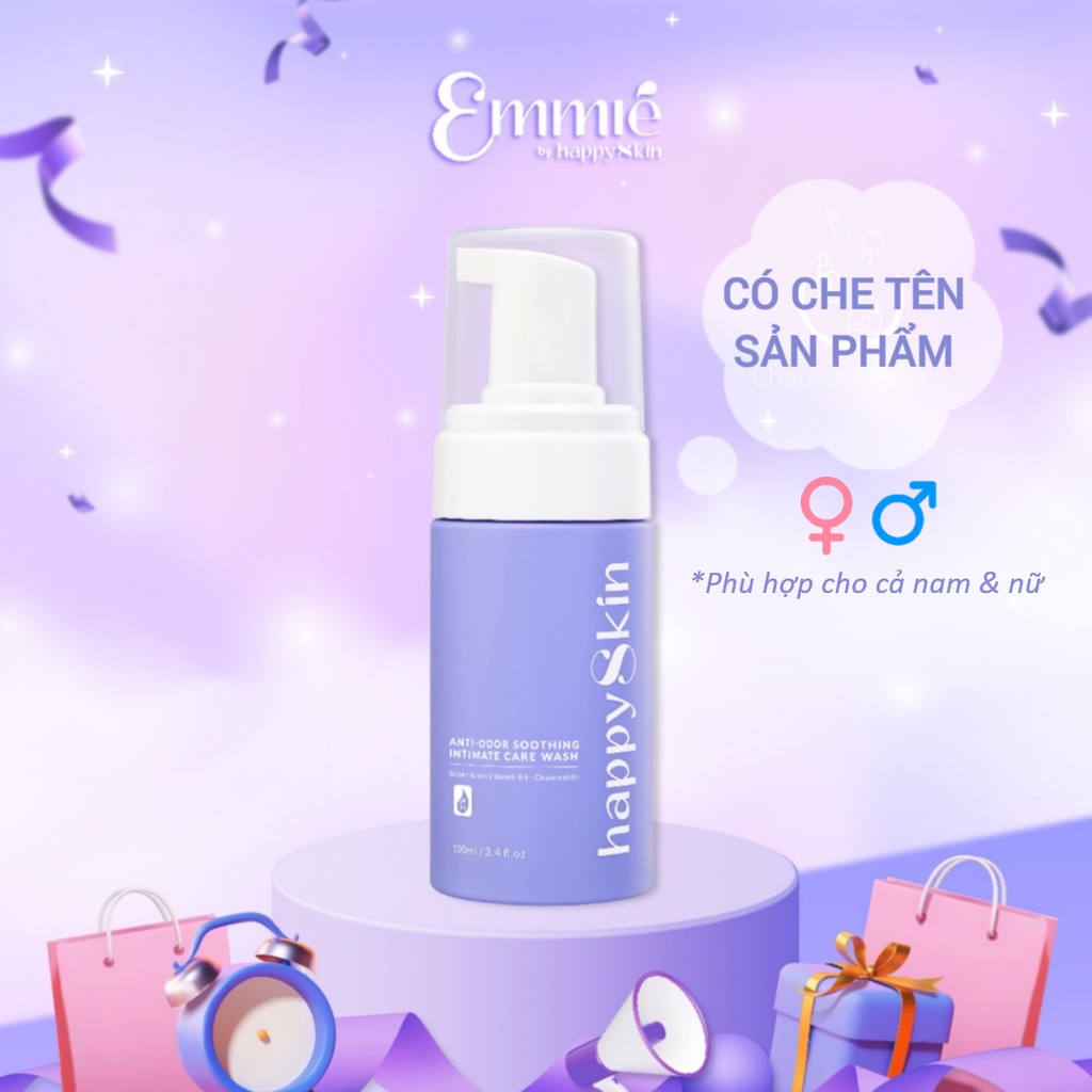 Dung dịch vệ sinh phụ nữ và nam Emmié Anti-Odor Intimate Care Wash Emmie by Happy skin 100ml