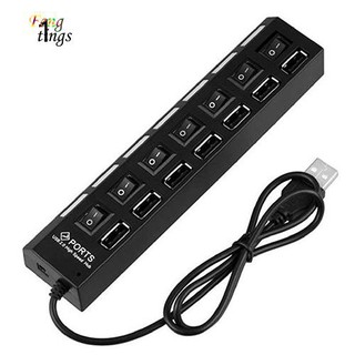 ✌ FT ✌ 7-Port USB 2.0 HUB Splitter High Speed Adapter ON/OFF Switch for Laptop PC