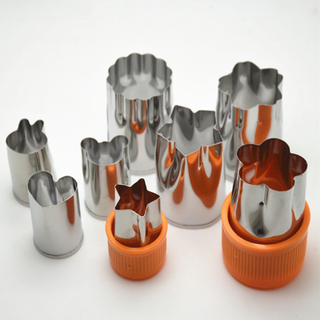 Bộ khuôn dập cắt rau củ quả tạo hình 8 món, chất liệu inox không gỉ tienich247