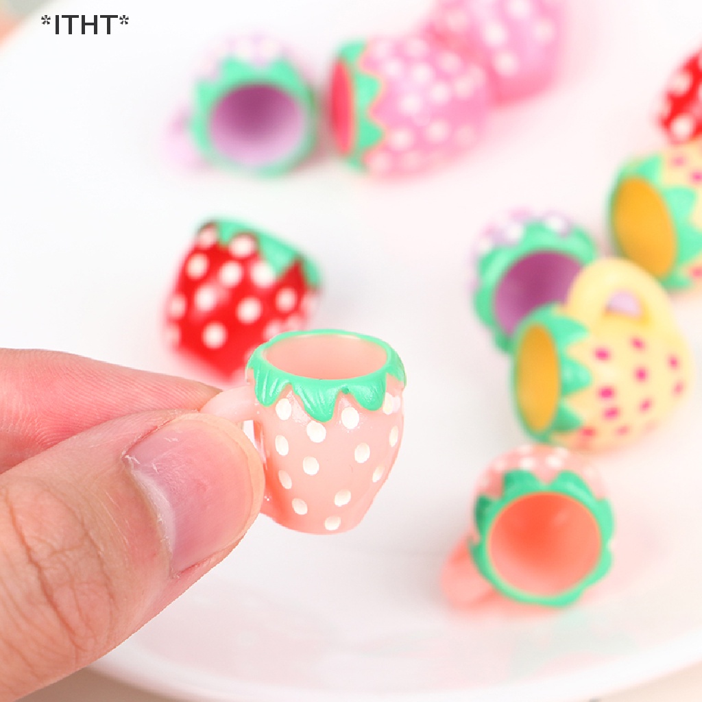 Bộ 2 Ly Nước Mini Bằng Nhựa Resin Tỷ Lệ 1: 12 Dùng Trang Trí Nhà Búp Bê