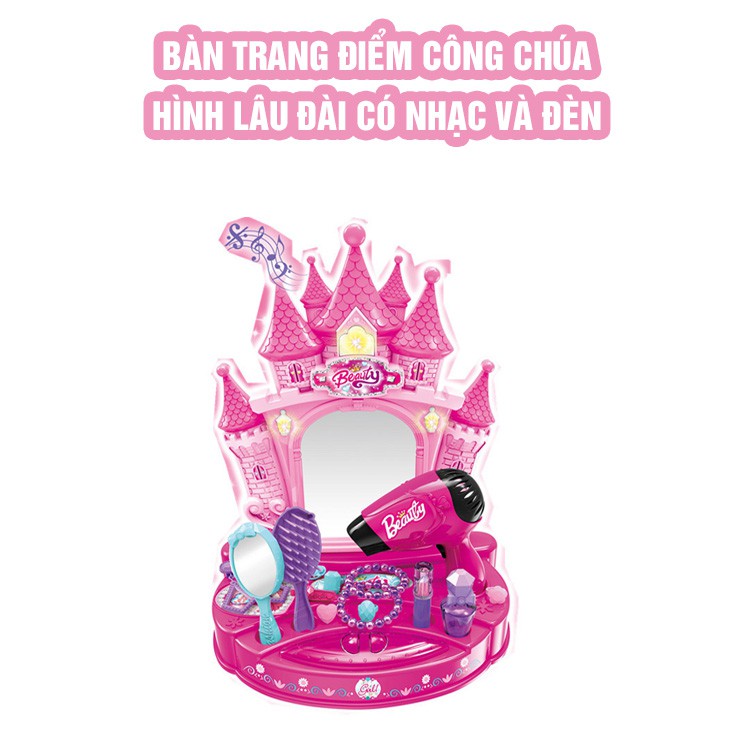 [Mã LIFE0503TOYS1 giảm 10% đơn 150k] Đồ chơi bàn trang điểm công chúa cỡ đại dùng pin, có âm thanh, ánh sáng ( ảnh thật)