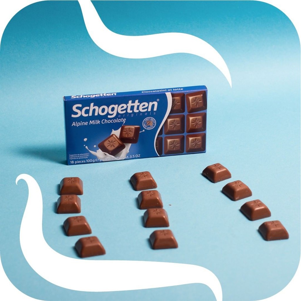Sôcôla SCHOGETTEN - Vị Sữa Alpine Milk Chocolate - thanh 100g gồm 18 viên rời