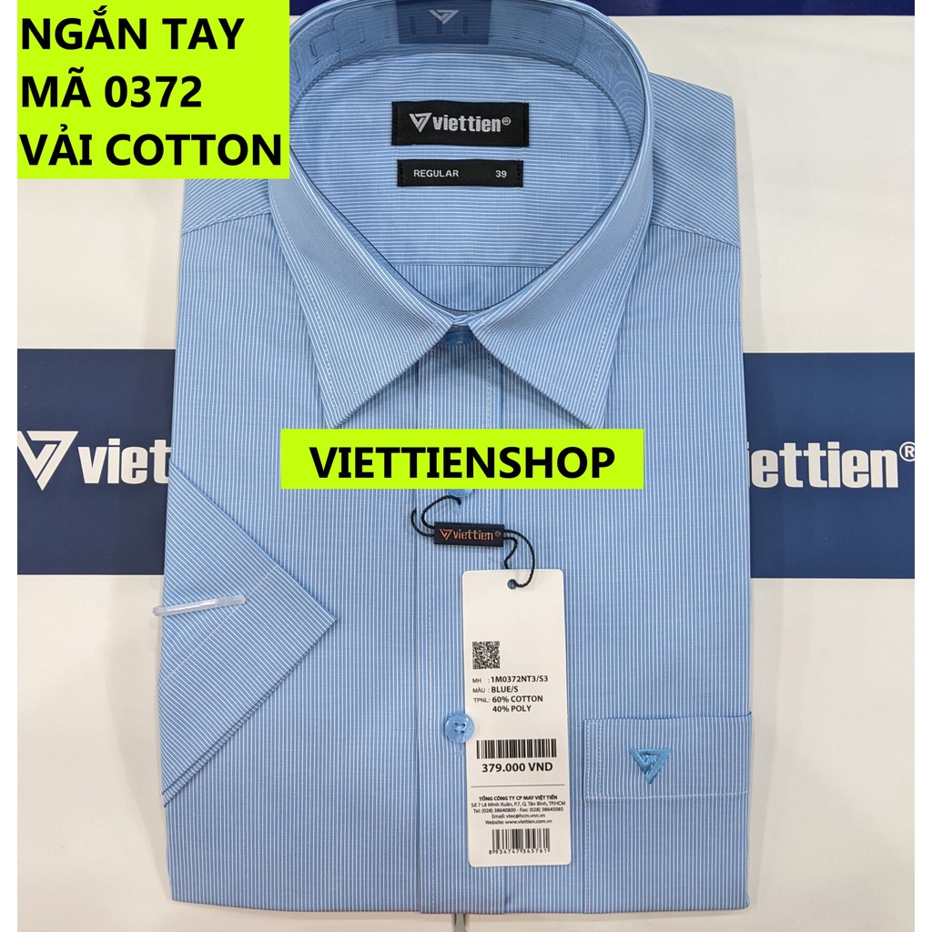 (0372 SS) ÁO SƠ MI VIỆT TIẾN NGẮN TAY KẺ SỌC