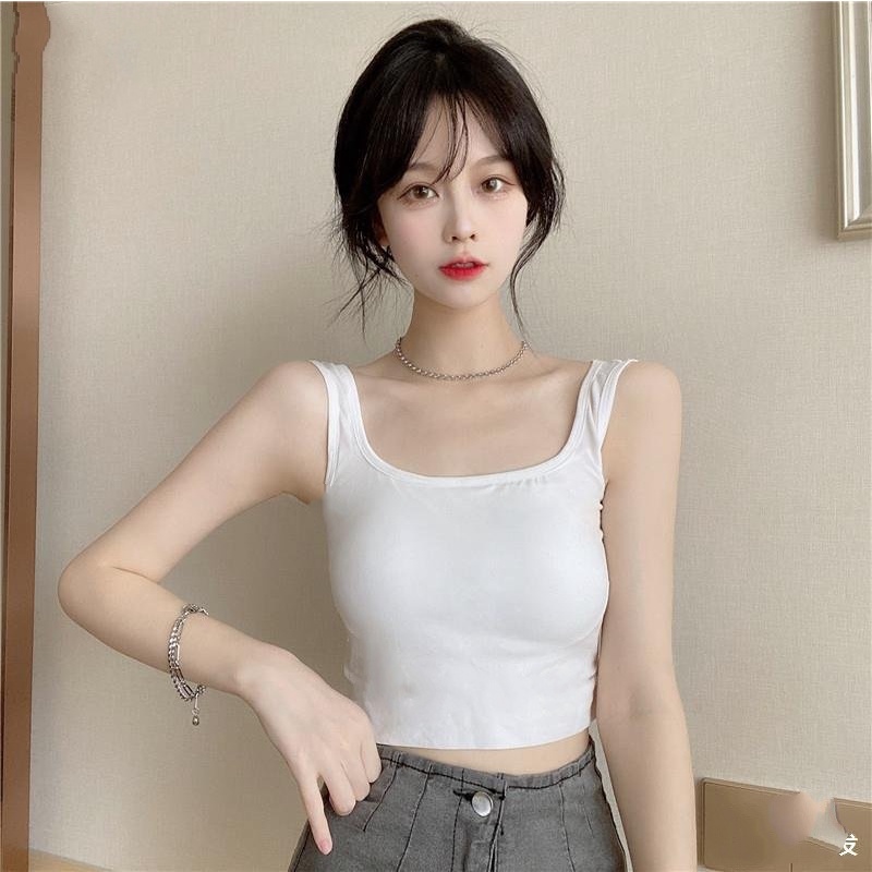 áo 3 lỗ nữ cuộn cổ vuông dáng ngắn xinh sexy | BigBuy360 - bigbuy360.vn