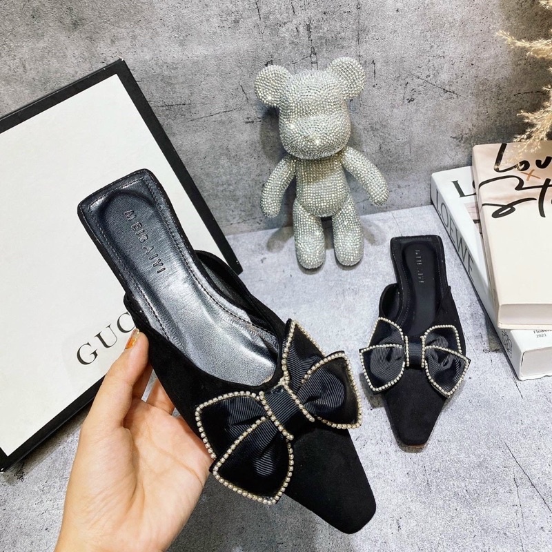 Giay Sục mũi nhọn Yumi store nơ viền xoàn siêu bền đẹp 2022