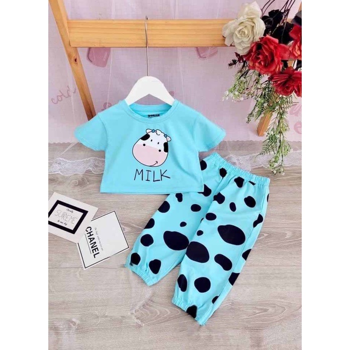 [MẪU MỚI] BỘ CỘC TAY BÒ SỮA NƠ CHẤT COTTON SIÊU ĐÁNG YÊU CHO BÉ 8-25KG. VIDEO THẬT. XƯỞNG MAY BIBO