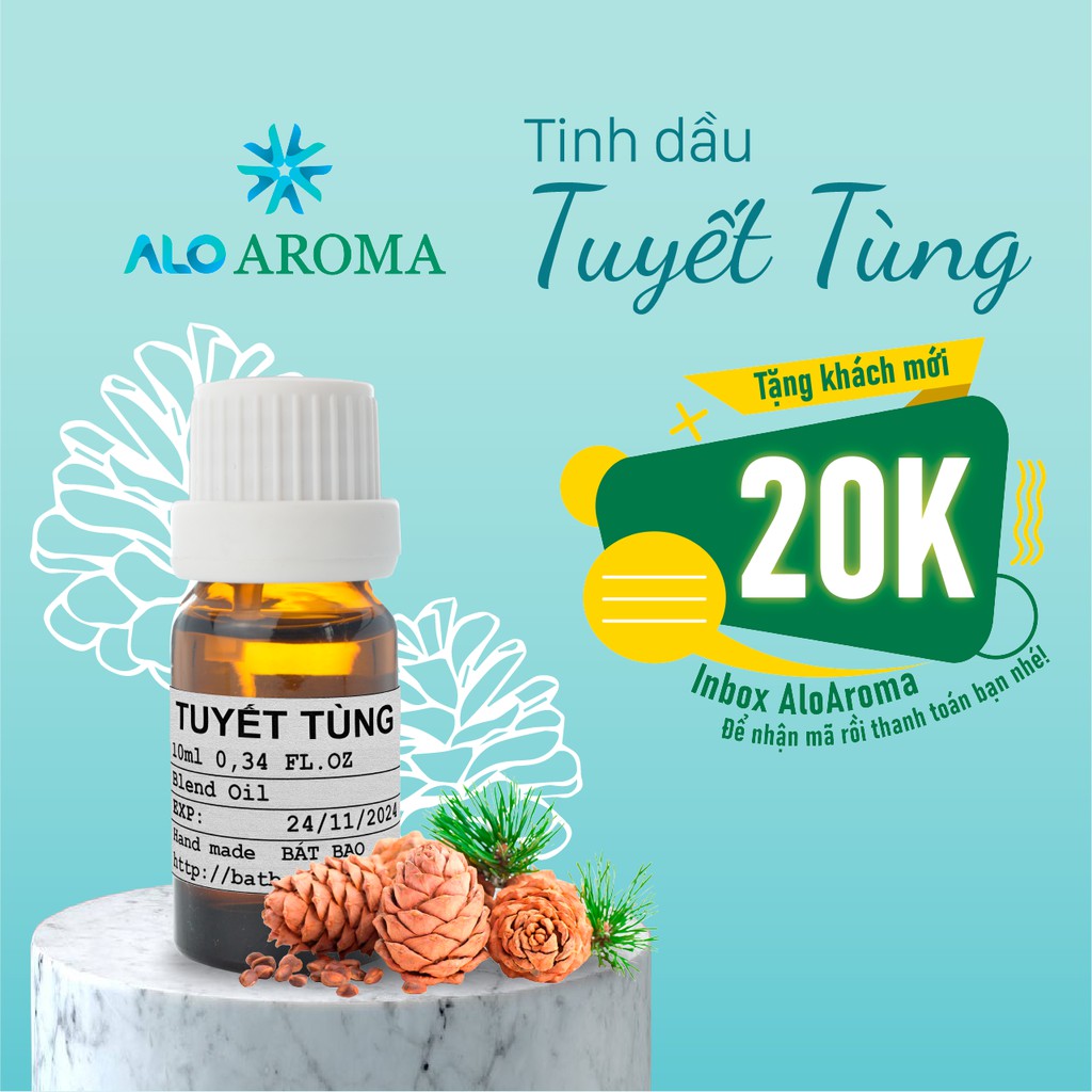 Tinh Dầu Tuyết Tùng (Hoàng Đàn) Thiên Nhiên giảm gàu, thanh lọc cơ thể, thư giãn Cedarwood Essential Oil AloAroma