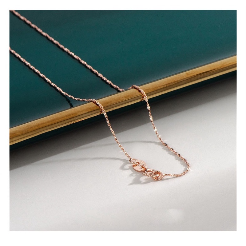 【Còn hàng】 100% bạc thật 925 bạc 18k Vàng hồng 7 kiểu dây chuyền Vòng cổ Liên kết vàng 18K Nữ trong nước Hàn Quốc Bán buôn đơn giản