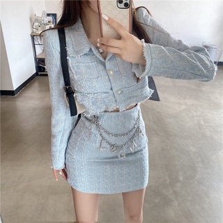 Set dạ xanh hồng dài tay