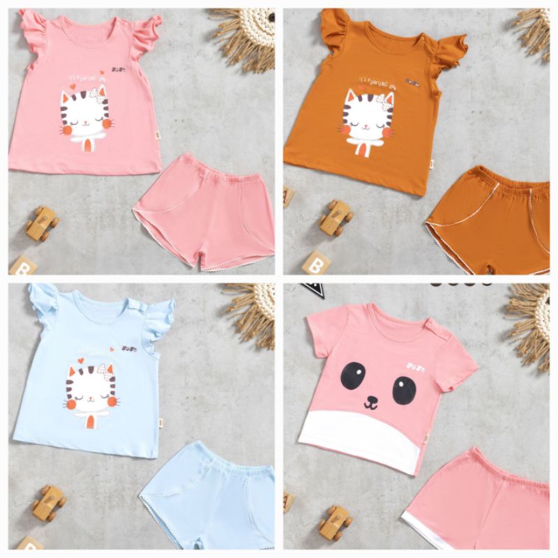 Joyo - Bộ cộc cúc vai mềm mát, bộ cộc cánh tiên điệu đà cho bé