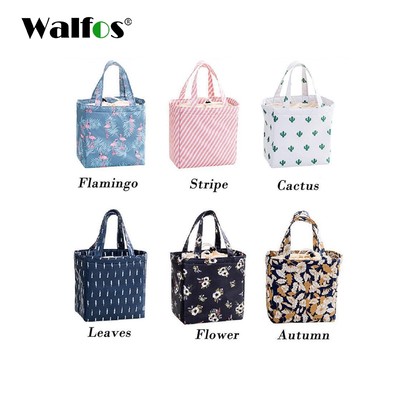 Túi đựng cơm trưa WALFOS bằng vải canvas giữ nhiệt siêu đẹp tiện lợi khi dã ngoại