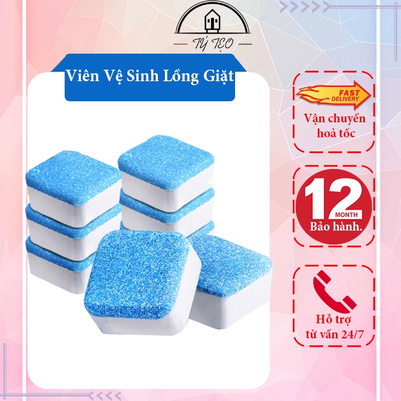 Viên Tẩy Vệ Sinh Lồng Máy Giặt - Diệt Khuẩn - Khử Mốc - Loại Bỏ Chất Cặn Trong Máy Giặt  Hiệu Quả - VVS01 - Gia Dụng Tẹo