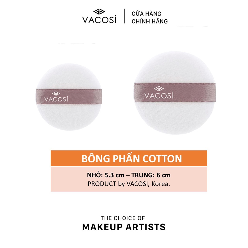 Bông Phấn Cotton VACOSI - BP19 / 20 - VACOSI SMALL WHITE ROUND PUFF