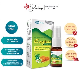 XỊT HỌNG THẢO DƯỢC EUGICA GIÚP GIẢM  CÁC TRIỆU CHỨNG VIÊM HỌNG, HO, VIÊM ĐƯỜNG HÔ HẤP TRÊN(CHAI 10ML)