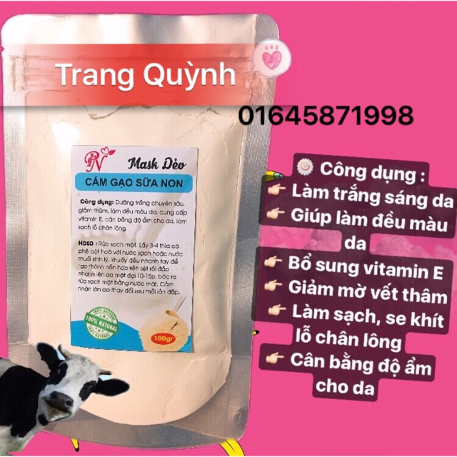 Mặt nạ Cám gạo sữa non 
