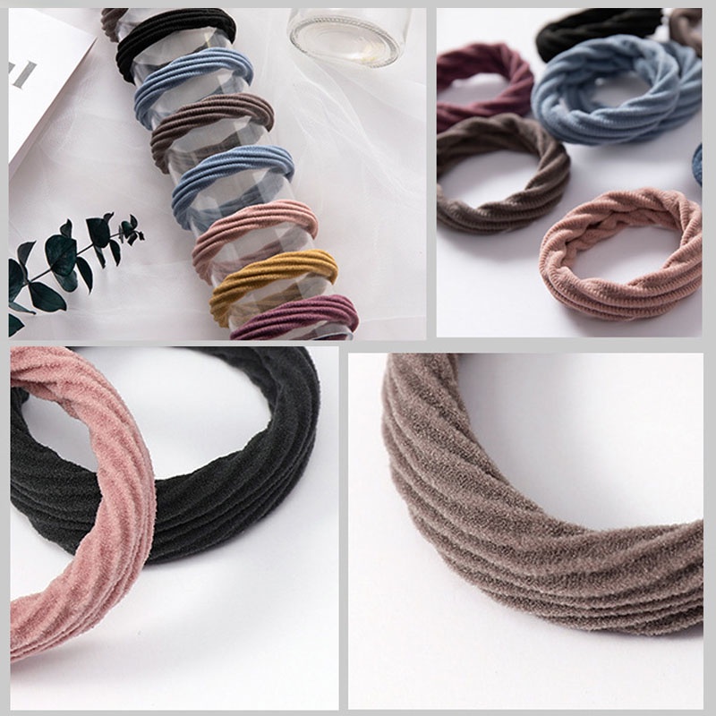 Set 10 dây cột tóc co giãn thời trang xinh xắn cho nữ