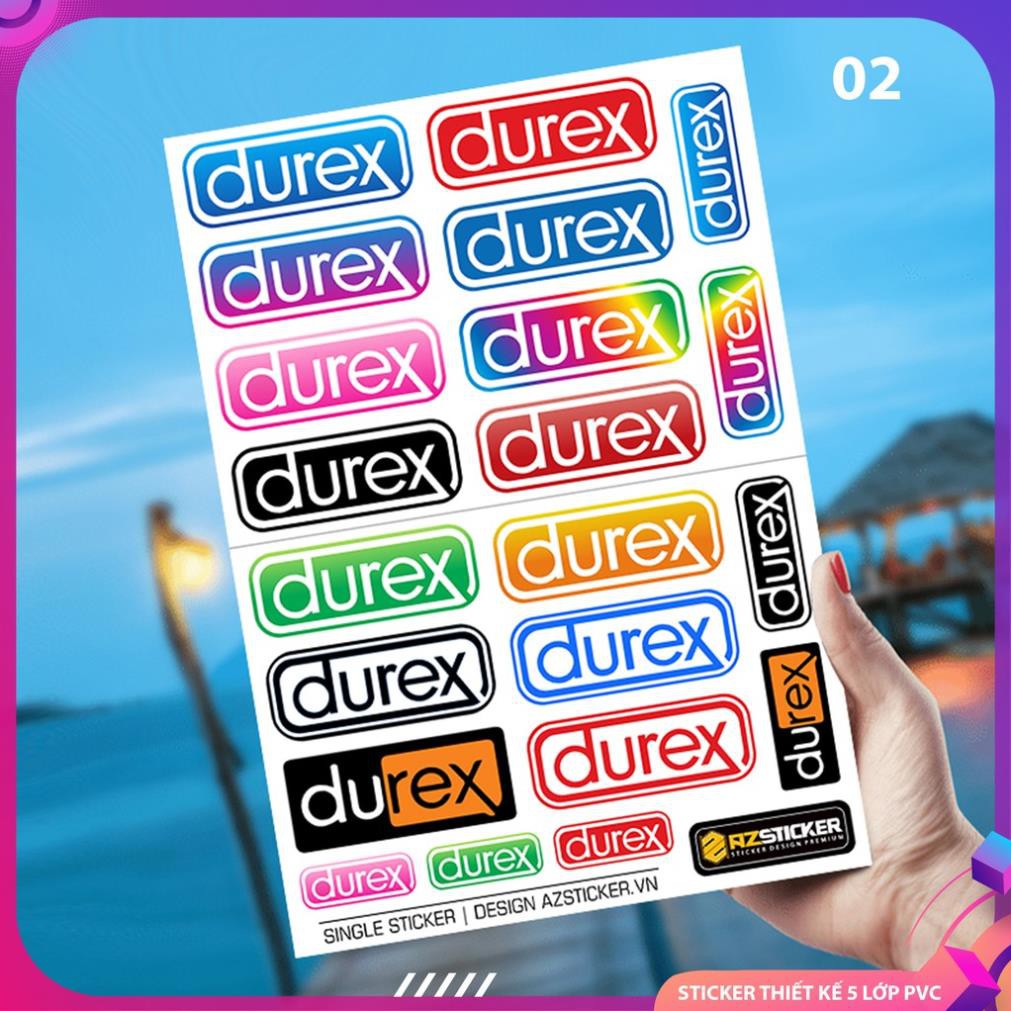 [Hot] [Singer Sticker] Hình Dán Durex  | Sticker Dán Xe, Tem Dán Xe Máy, Xe Điện Chống Thấm Nước, Chống Bay Màu