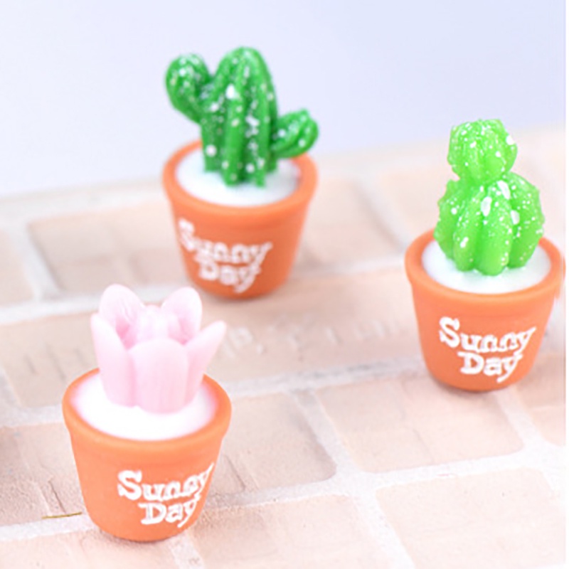 1 Cây Xương Rồng Mini Dễ Thương Bằng Nhựa Resin Trang Trí Tiểu Cảnh DIY CRD