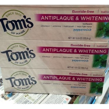 Kem đánh răng tự nhiên của Mỹ làm trắng răng, loại bỏ mảng bám Tom's of Maine Antiplaque & Whitening Fluoride-free 155g