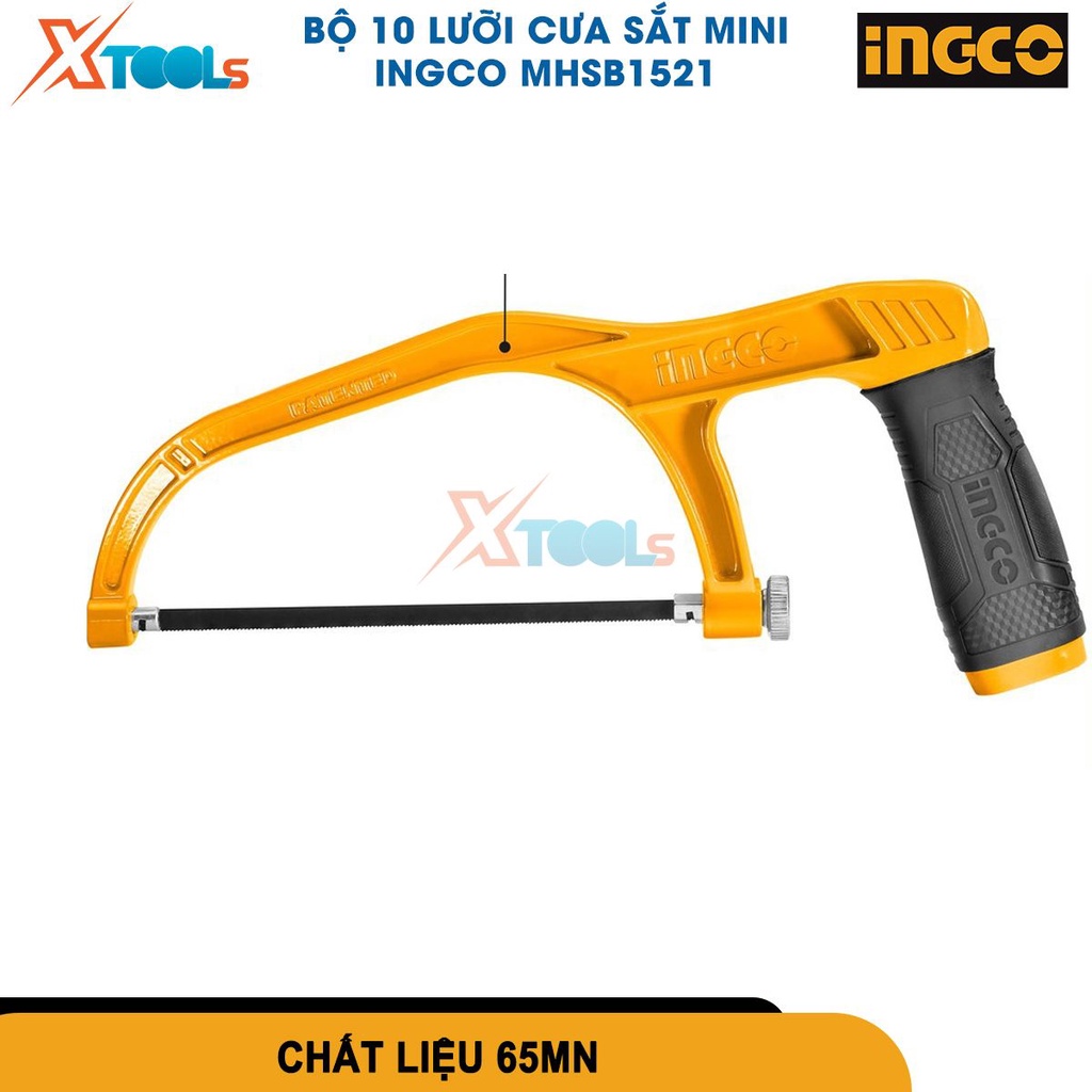 Bộ 10 lưỡi cưa sắt mini INGCO MHSB1521 bộ lưỡi cưa 10 chi tiết Size 150mm Chất liệu 65Mn