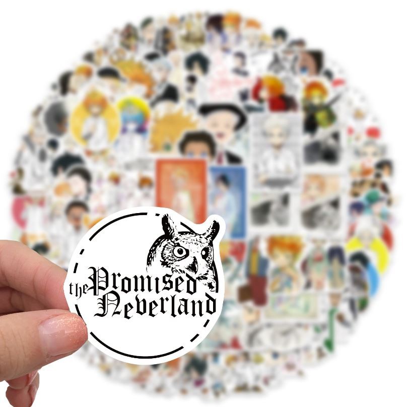 Sticker Anime The Promised Neverland nhựa PVC không thấm nước, dán nón bảo hiểm, laptop, điện thoại, Vali,xe #203