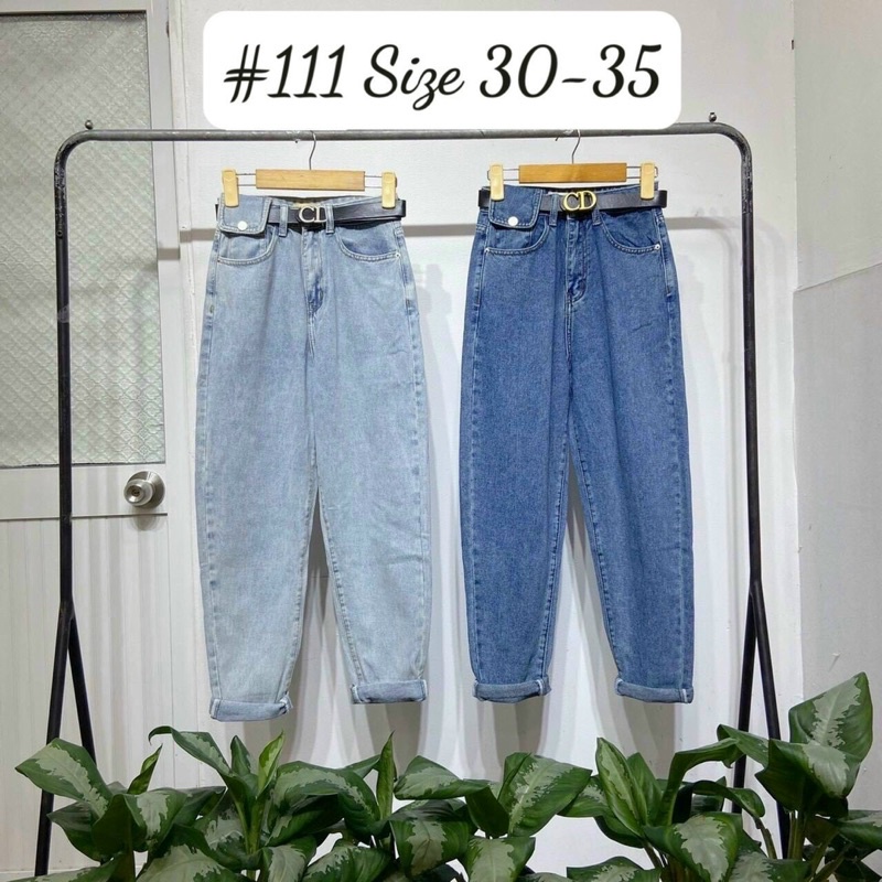 Quần Baggy Jean Nữ Bigsize Lưng Cao Túi Nắp 3 Màu Form Đẹp Size Từ 38kg Đến 80kg Ms0111