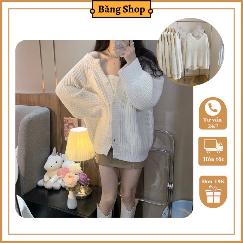 Áo khoác len trắng mặc 2 kiểu hợp thời trang, áo len mặc thu đông < 70kg