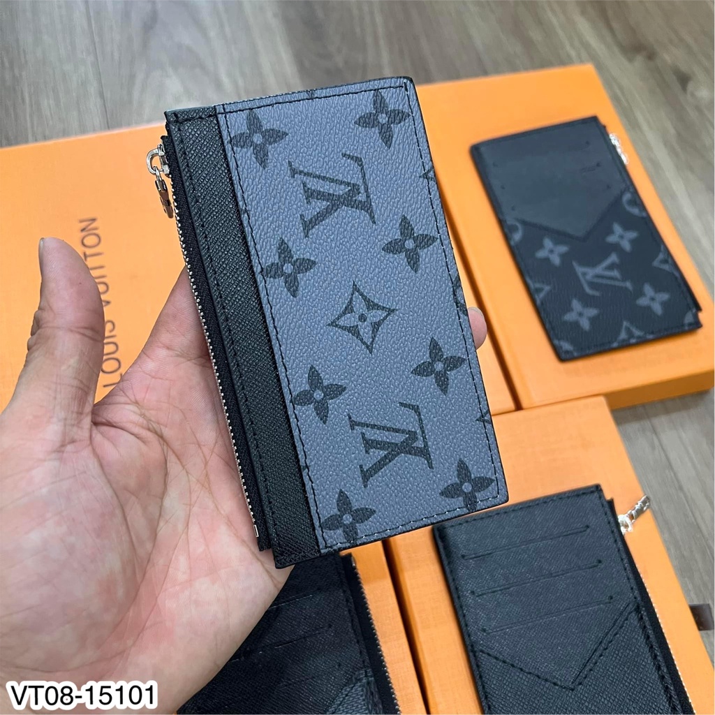 Ví Da Nam Lv Họa Tiết Dập Vân Sang Trọng Lịch Sự  - Ví Gập Lv Phối Họa Tiết Cao Cấp Dành Cho Nam DT STORE MENWEAR